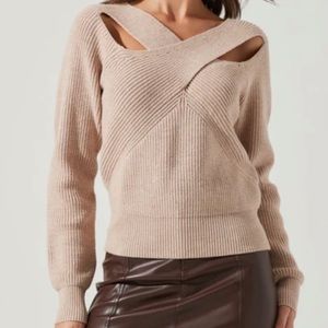 Astr The Label Cross Front Sweater